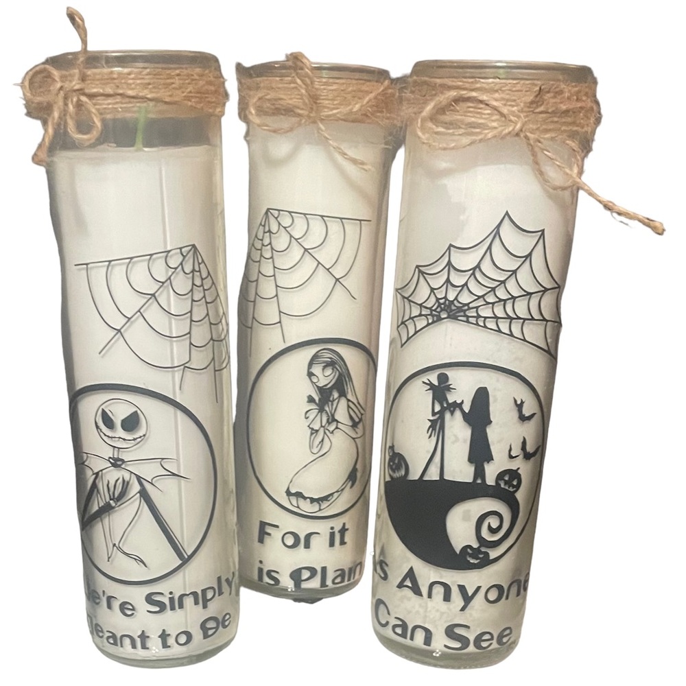 Nightmare Before Christmas Candles 3 together